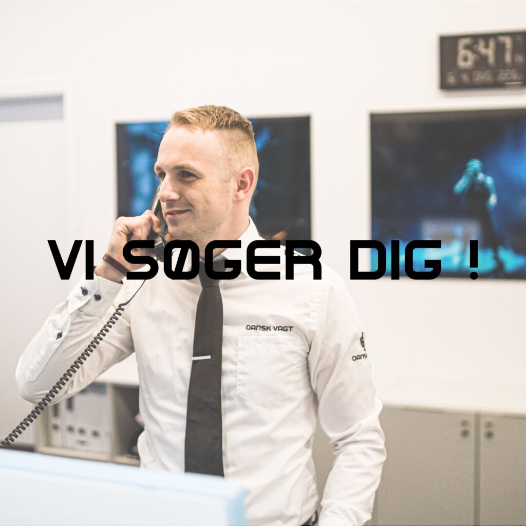 Vagt fra Dansk Vagt på arbejde